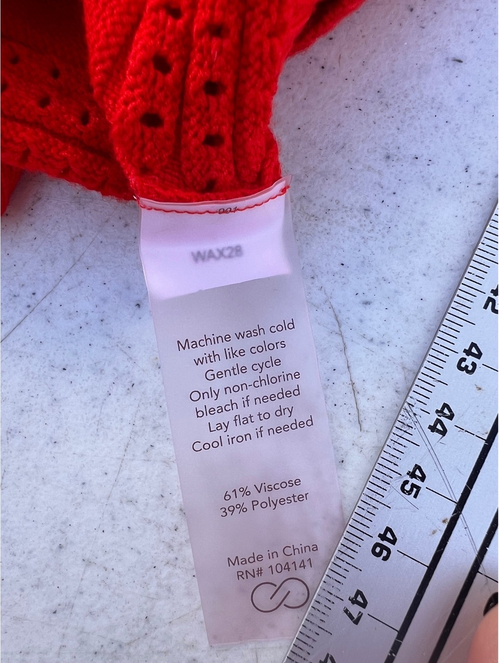 CALIA Red Open Knit Sweater Women’s M Textured Long Sleeve Pullover - Picture 3 of 7